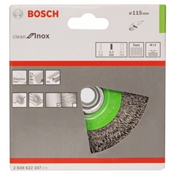 Bosch Scheibenbürste 115mm, gewellter rostfreier Stahldraht Nr. 2608622107
