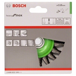 Bosch Scheibenbürste 115mm, gezopfter rostfreier Stahldraht Nr. 2608622106