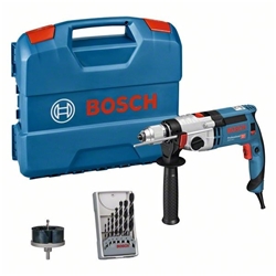 Bosch Schlagbohrmaschine GSB 24-2, mit 7-tlg. Holzbohrer-Set, Lochsäge-Set Nr. 060119C802