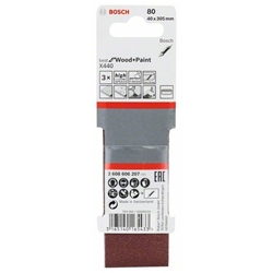 Bosch Schleifband-Set X440 Best for Wood and Paint, 3-tlg., 40x305mm, 80 Nr. 2608606207