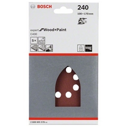Bosch Schleifblatt C430, 100x170mm, 240, 8 Löcher, Klett, 5er-Pack Nr. 2608605578