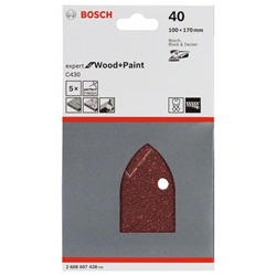 Bosch Schleifblatt C430, 100x170mm, 40, 4 Löcher, Klett, 5er-Pack Nr. 2608607428