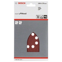 Bosch Schleifblatt C430, 100x170mm, 60, 120, 240, 8 Löcher, Klett, 6er-Pack Nr. 2608605186