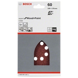 Bosch Schleifblatt C430, 100x170mm, 60, 8 Löcher, Klett, 5er-Pack Nr. 2608605183