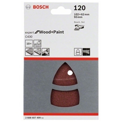 Bosch Schleifblatt C430, 10-tlg., 102x62, 93mm, 120, 11 Löcher Nr. 2608607409