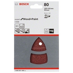 Bosch Schleifblatt C430, 10-tlg., 102x62, 93mm, 80, 11 Löcher Nr. 2608607408