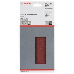 Bosch Schleifblatt C430, 115x230mm, 4x60, 4x120, 2x180, 14 Löcher, 10er-Pack Nr. 2608605322