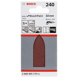 Bosch Schleifblatt C430, 32mm, 240, ungelocht, 5er-Pack Nr. 2608605170