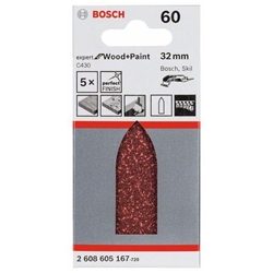 Bosch Schleifblatt C430, 32mm, 60, ungelocht, 5er-Pack Nr. 2608605167