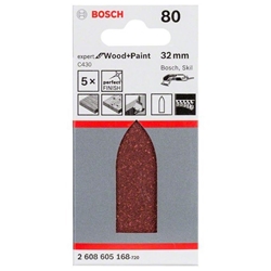 Bosch Schleifblatt C430, 32mm, 80, ungelocht, 5er-Pack Nr. 2608605168