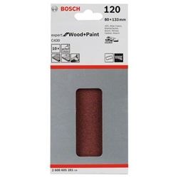 Bosch Schleifblatt C430, 80x133mm, 120, 8 Löcher, Klett, 10er-Pack Nr. 2608605281
