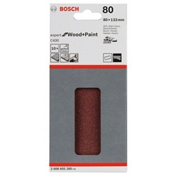 Bosch Schleifblatt C430, 80x133mm, 80, 8 Löcher, Klett, 10er-Pack Nr. 2608605280