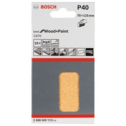 Bosch Schleifblatt C470, 10er-Pack, für oszillierende Multifunktionswerkzeuge, K:40 Nr. 2608608Y19