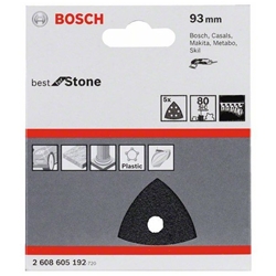 Bosch Schleifblatt F355, 93mm, 80, 6 Löcher, Klett, 5er-Pack Nr. 2608605192