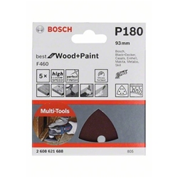 Bosch Schleifblatt F460 Best for Wood and Paint, 93mm, 180, 5er-Pack Nr. 2608621688