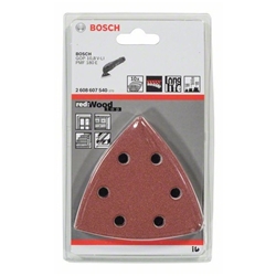 Bosch Schleifblatt F460 BFWP, 93mm, K 60, 80, 100, 120, 180, 6 Löcher, 10er-Pack Nr. 2608607540