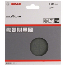 Bosch Schleifblatt Papier F355, 115mm, 320, ungelocht, Klett, 10er-Pack Nr. 2608605500