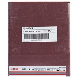 Bosch Schleifblatt Papier J475, Best for Metal, 230x280mm, 120, ungelocht, 1er-Pack Nr. 2608608C09