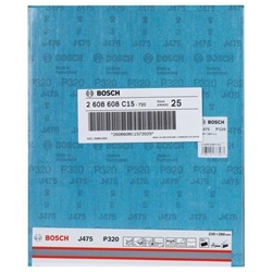 Bosch Schleifblatt Papier J475, Best for Metal, 230x280mm, 320, ungelocht, 1er-Pack Nr. 2608608C15