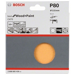 Bosch Schleifblatt-Set C470 best for Wood and Paint, K 80, 10er-Pack Nr. 2608605428