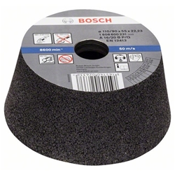 Bosch Schleiftopf, konisch-Metall/Guss 90mm, 110mm, 55mm, K 16 Nr. 1608600231