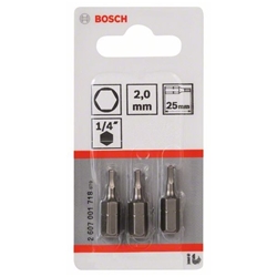 Bosch Schrauberbit Extra-Hart HEX 2, 25mm, 3er-Pack Nr. 2607001718