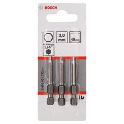 Bosch Schrauberbit Extra-Hart HEX 3, 49mm, 3er-Pack Nr. 2607001732