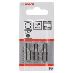 Bosch Schrauberbit Extra-Hart HEX 5, 25mm, 3er-Pack Nr. 2607001726
