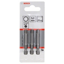 Bosch Schrauberbit Extra-Hart HEX 5, 49mm, 3er-Pack Nr. 2607001734