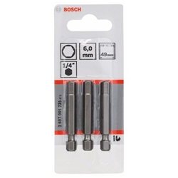 Bosch Schrauberbit Extra-Hart HEX 6, 49mm, 3er-Pack Nr. 2607001735