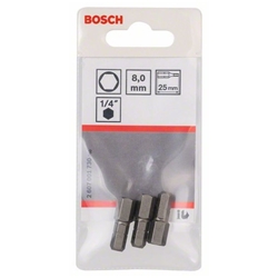 Bosch Schrauberbit Extra-Hart HEX 8, 25mm, 3er-Pack Nr. 2607001730