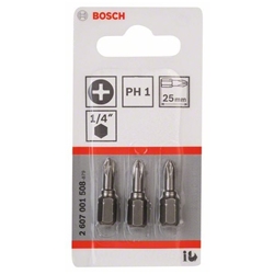 Bosch Schrauberbit Extra-Hart PH 1, 25mm, 3er-Pack Nr. 2607001508