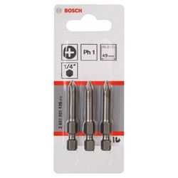 Bosch Schrauberbit Extra-Hart PH 1, 49mm, 3er-Pack Nr. 2607001526