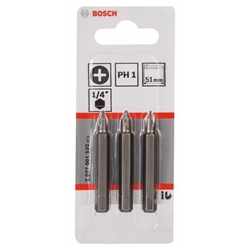 Bosch Schrauberbit Extra-Hart PH 1, 51mm, 3er-Pack Nr. 2607001520