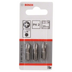 Bosch Schrauberbit Extra-Hart PH 2, 25mm, 3er-Pack Nr. 2607001511
