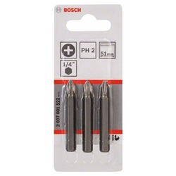 Bosch Schrauberbit Extra-Hart PH 2, 51mm, 3er-Pack Nr. 2607001522