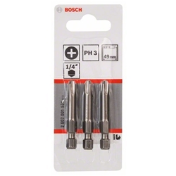 Bosch Schrauberbit Extra-Hart PH 3, 49mm, 3er-Pack Nr. 2607001531