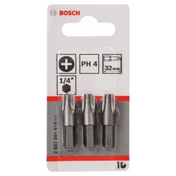 Bosch Schrauberbit Extra-Hart PH 4, 32mm, 3er-Pack Nr. 2607001518