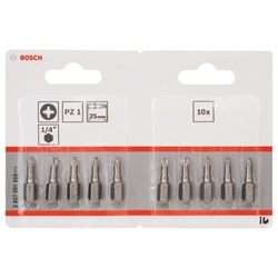 Bosch Schrauberbit Extra-Hart PZ 1, 25mm, 10er-Pack Nr. 2607001555