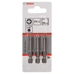 Bosch Schrauberbit Extra-Hart PZ 1, 49mm, 3er-Pack Nr. 2607001575