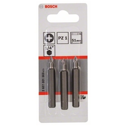 Bosch Schrauberbit Extra-Hart PZ 1, 51mm, 3er-Pack Nr. 2607001569