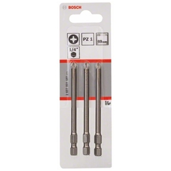 Bosch Schrauberbit Extra-Hart PZ 1, 89mm, 3er-Pack Nr. 2607001581