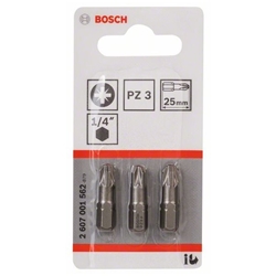 Bosch Schrauberbit Extra-Hart PZ 3, 25mm, 3er-Pack Nr. 2607001562