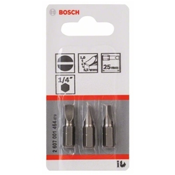 Bosch Schrauberbit Extra-Hart S 1,0x5,5, 25mm, 3er-Pack Nr. 2607001464
