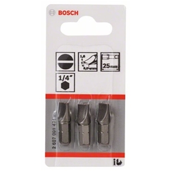 Bosch Schrauberbit Extra-Hart S 1,6x8,0, 25mm, 3er-Pack Nr. 2607001471