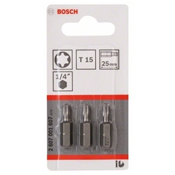 Bosch Schrauberbit Extra-Hart T15, 25mm, 3er-Pack Nr. 2607001607