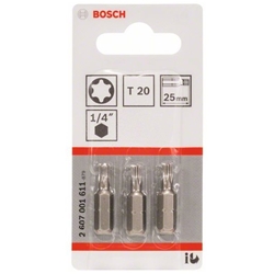 Bosch Schrauberbit Extra-Hart T20, 25mm, 3er-Pack Nr. 2607001611
