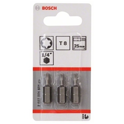Bosch Schrauberbit Extra-Hart T8, 25mm, 3er-Pack Nr. 2607001601