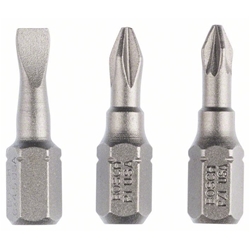 Bosch Schrauberbit-Set Extra-Hart (gemischt), 3-tlg., S 0,6x4,5, PH1, PZ1, 25mm Nr. 2607001765