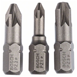 Bosch Schrauberbit-Set, Extra Hard, 3-tlg., PZ1, PZ2, PZ3, 25mm Nr. 2607001753